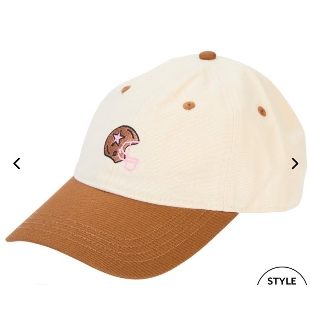 Frazier Sterling Dad Hat Cap OSFA Adjustable Embroidered Brown Pink Football NWT